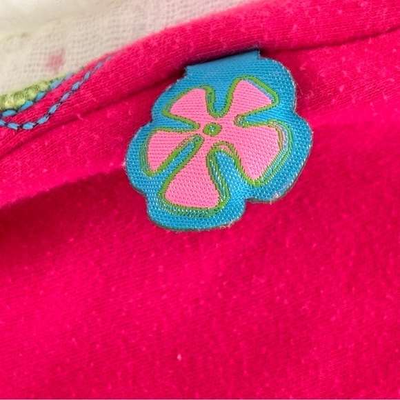 ⭒ 18-24M Little Tikes Pink Embroidered Flower Romper Ruffles Patches Buttons ⭒ - Picture 9 of 14